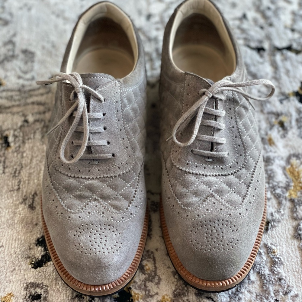 Chanel Quilted Lace Up Oxfords